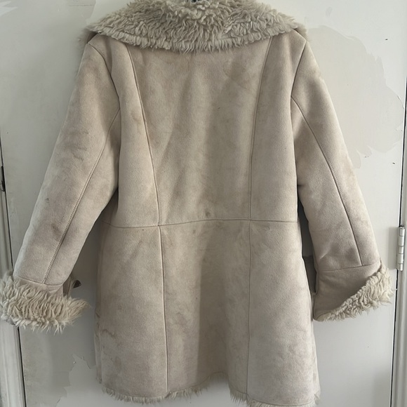 Vintage faux suede shearling coat - Picture 4 of 7